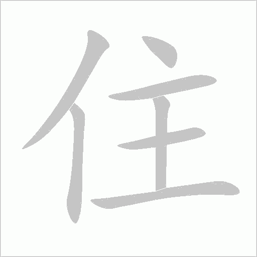 住的筆順動畫演示