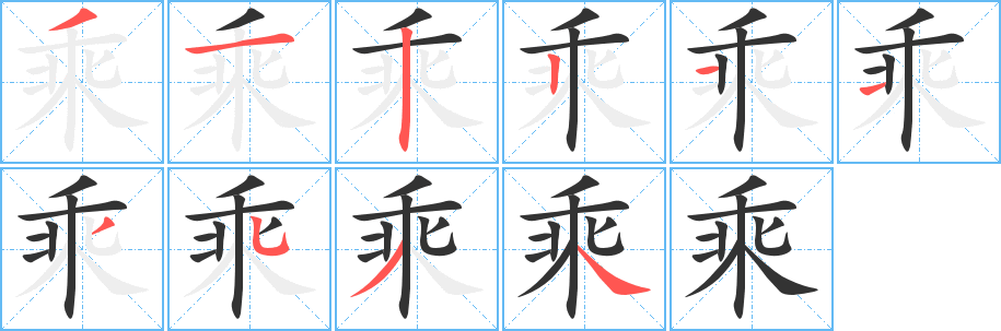 乘的筆順?lè)植窖菔?><hr /><h2>乘的基本信息</h2><div   id=