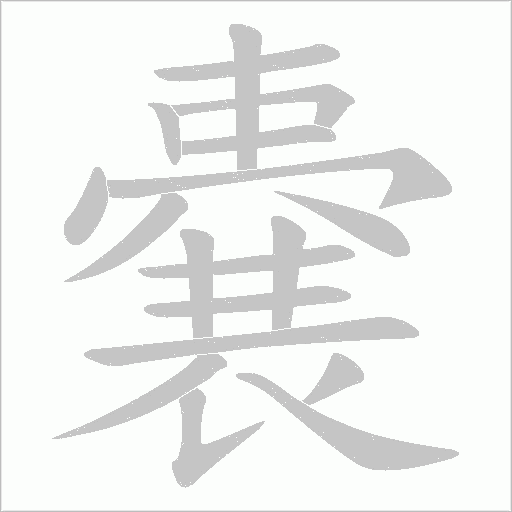 嚢的筆順動畫演示
