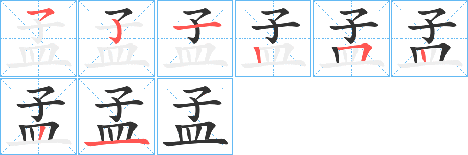 孟的筆順?lè)植窖菔?><hr /><h2>孟的基本信息</h2><div   id=