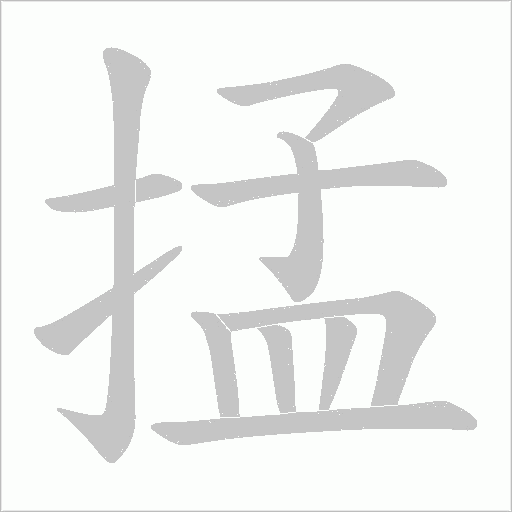 掹的筆順動畫演示