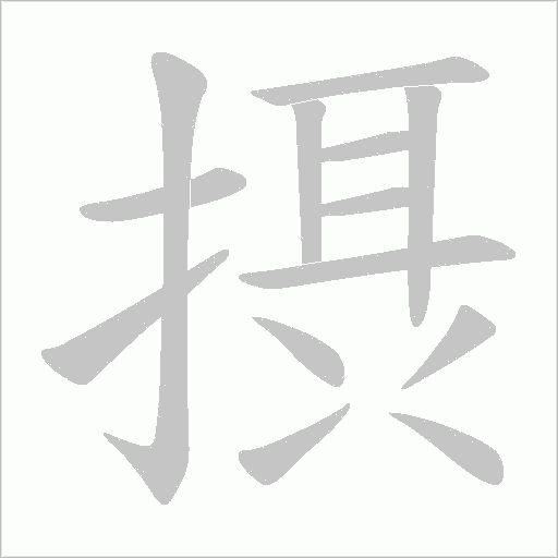 摂的筆順動畫演示