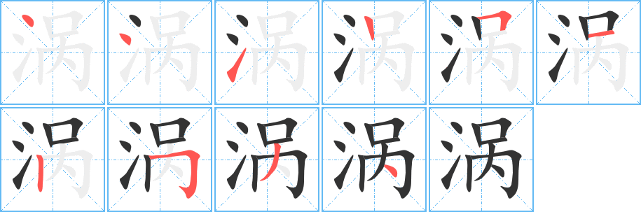 渦的筆順?lè)植窖菔?><hr /><h2>渦的基本信息</h2><div   id=