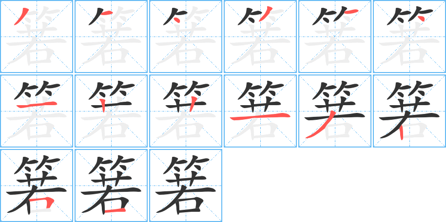 箬的筆順?lè)植窖菔?><hr /><h2>箬的基本信息</h2><div   id=