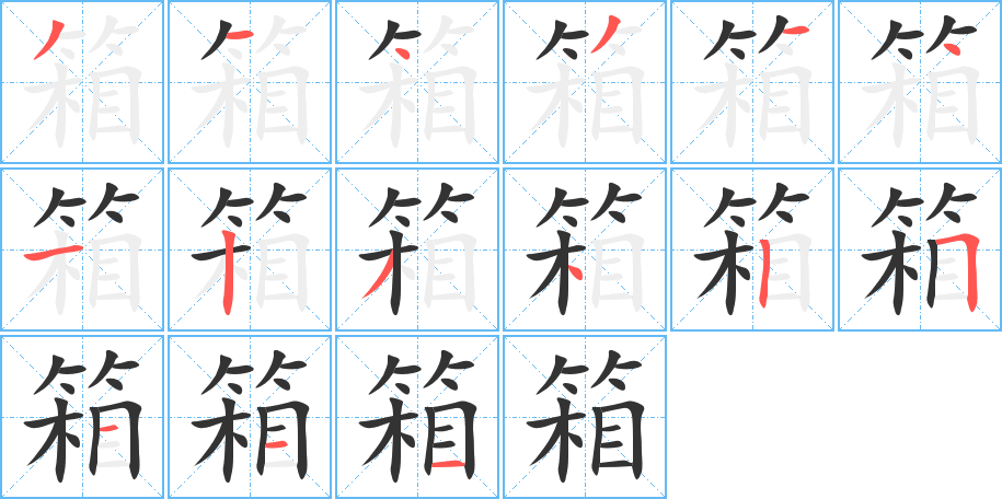箱的筆順?lè)植窖菔?><hr /><h2>箱的基本信息</h2><div   id=