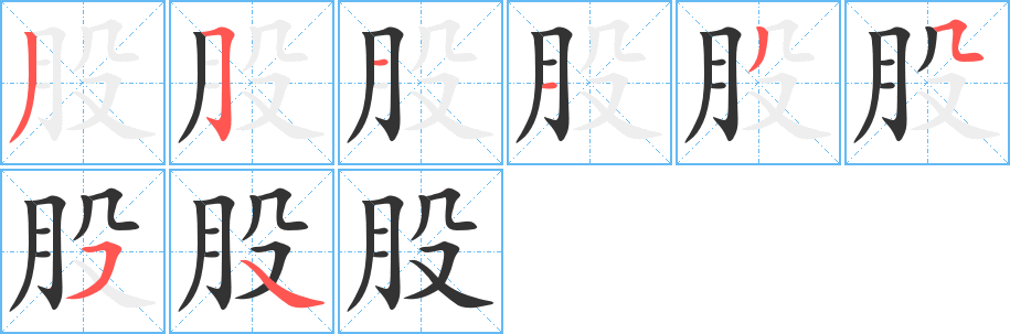 股的筆順?lè)植窖菔?><hr /><h2>股的基本信息</h2><div   id=
