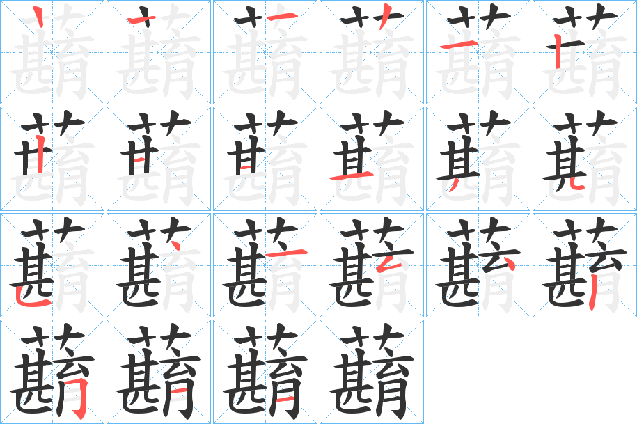 蘛的筆順?lè)植窖菔?><hr /><h2>蘛的基本信息</h2><div   id=
