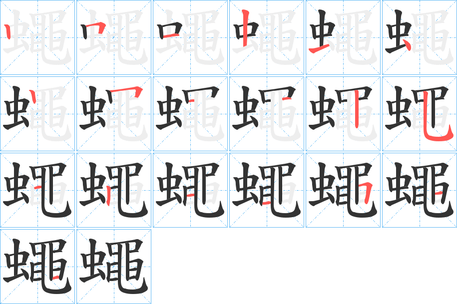 蠅的筆順分步演示