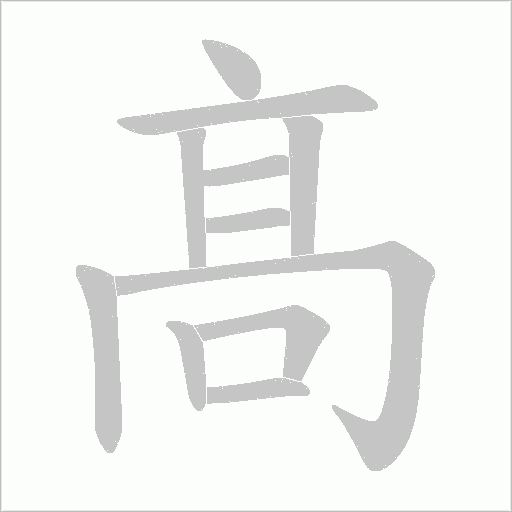 髙的筆順動畫演示