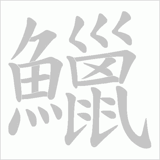 鱲的筆順動畫演示
