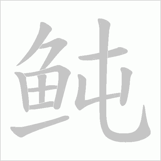 鲀的筆順動畫演示