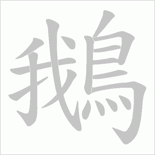 鵝的筆順動畫演示