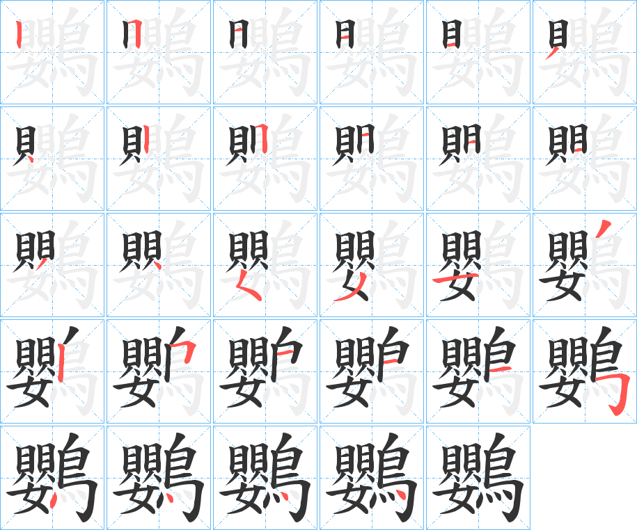 鸚的筆順分步演示